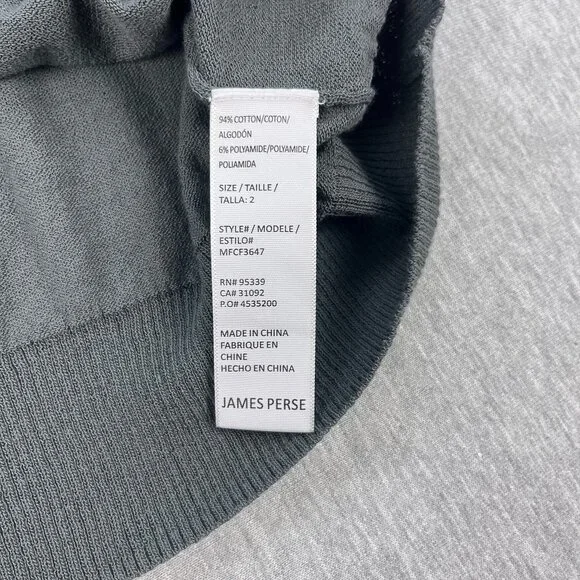 James Perse Cotton Nylon Crewneck Pullover Sweater Mens 2 (Medium) Gray MFCF3647